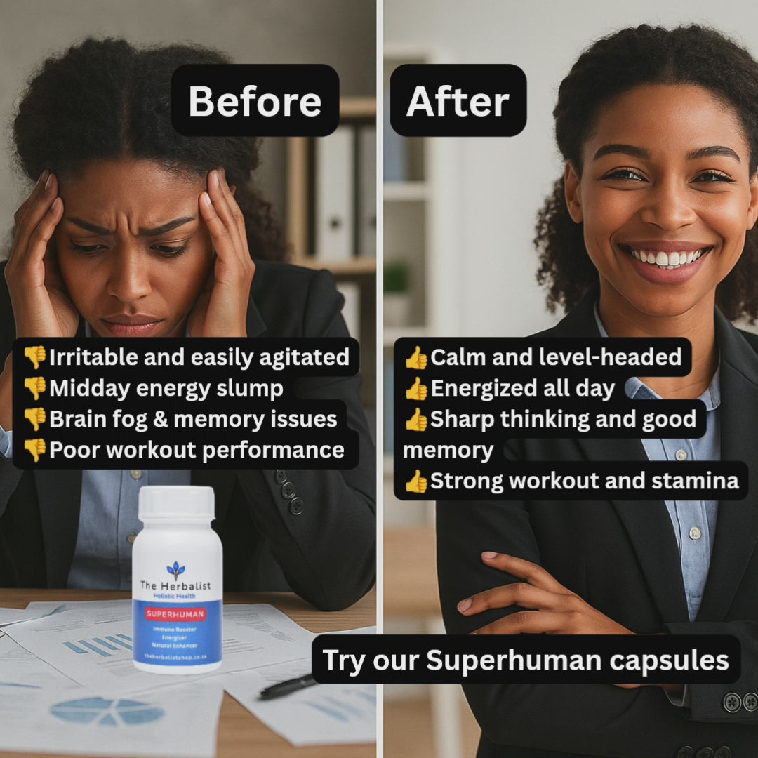 Superhuman natural supplement capsules boost energy and moods